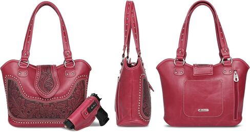 Montana West Western Tote Bags for Women Tooled Shoulder Ladies Top Handle Handbag in Kuwait