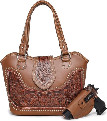 Montana West Western Tote Bags for Women Tooled Shoulder Ladies Top Handle Handbag in Kuwait