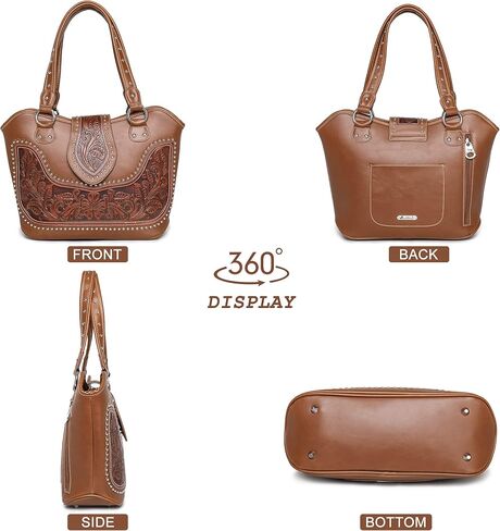 Montana West Western Tote Bags for Women Tooled Shoulder Ladies Top Handle Handbag in Kuwait