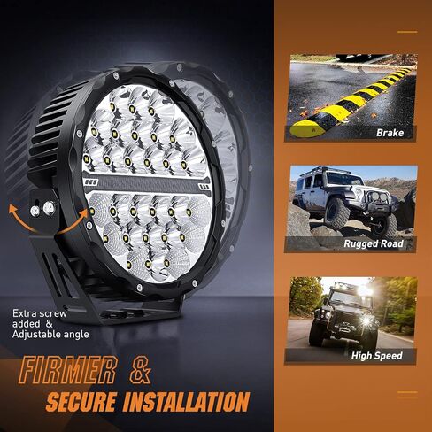 Nilight 9 Inch Round Offroad LED Driving Lights with DRL 2PCS 140W 15560LM IP68 Spot Flood Combo Work Light with 12AWG DT Connector Wiring Harness Kit for 4x4 Jeep Truck ATV UTV SUV in Saudi Arabia