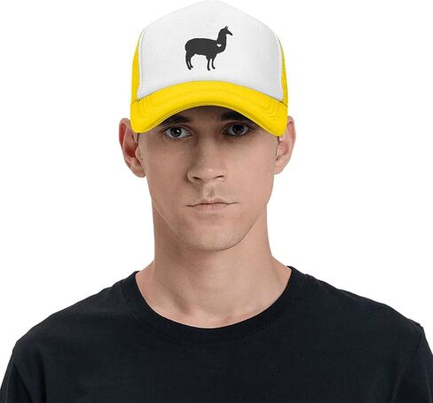 Llama Alpaca Silhouette Mesh Baseball Cap, Heart Adjustable Trucker Hat Snapback Dad Hat for Men Women in Saudi Arabia