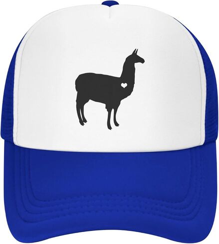 Llama Alpaca Silhouette Mesh Baseball Cap, Heart Adjustable Trucker Hat Snapback Dad Hat for Men Women in Saudi Arabia