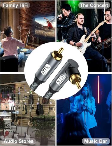 كابل مضخم الصوت EMK كبل محوري رقمي مزدوج محمي مع موصلات RCA إلى RCA مطلية بالذهب وكابل SPDIF (1.5 قدم/0.5 متر، RCA محوري ذكر إلى ذكر، فضي) in Kuwait