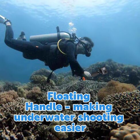 O’woda Floating Hand Grip Floating Handle, Underwater Cameras Selfie Stick Handle Mount for Insta360 X4/ X3/Go 3/ ONE X2, GoPro Hero 12/11/ 10/9/ 8/7/ 6/5/ 4/3, DJI Action Cameras - Blue in Saudi Arabia