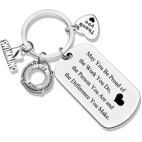 Swimming Lover Gift Swim Key chain Swim Team Gift Swim Jewelry for Men and Women Swimming Coach Gifts Inspirational Swim Gifts Retirement Birthday Christmas Graduation Gift