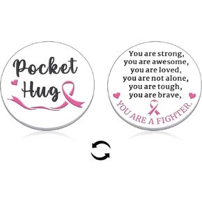 Breast Cancer Gifts for Woman Breast Cancer Awareness Accessories Bulk Items Pocket Hug Token Cancer Care Gifts Recovery Gifts Cancer Survivor Gifts Serenity Prayer Gifts Stocking Stuffers for Women