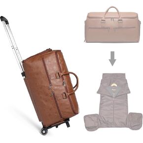 seyfocnia Rolling Garment Bags,Convertible Duffle Garment Bag with Wheels Travel Garment Bag with Shoe Compartment Carry On Bag Rolling Duffle Bag with Wheels for Men or Women-Black in Kuwait