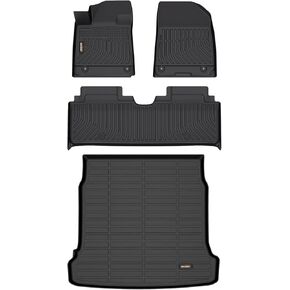 Binmotor-All Weather Floor Mats & Cargo Liner for Hyundai Ioniq 6 2023 2024, 4PCS, All Season Heavy Duty Car Floor Liners，Waterproof Easy to Clean Automotive Ioniq 6 Accessories Black