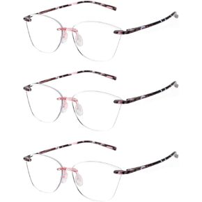 TERAISE Rimless reading glasses for women Comfortable Lightweight Frameless Reader Blue Light Blocking Computer Eyeglasses