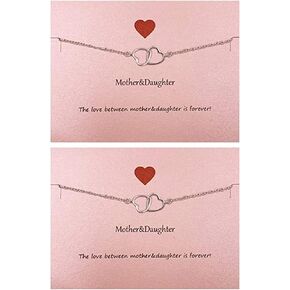 choice of all Mother Daughter Bracelet Set for 2 Interlocking Heart Bracelet Mommy and Me Matching Heart Wish Bracelets Mother's Day Birthday Christmas Jewelry Gifts for Women Girls