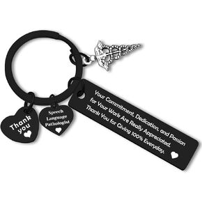 Dabihu Speech Language Pathologist Gift Speech Therapist Keychain SLP Appreciation Jewelry for Speech Pathology Coworker