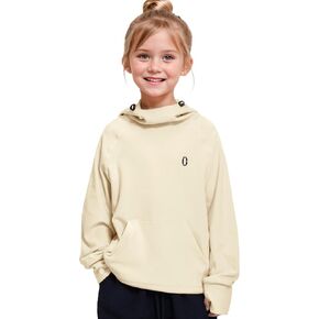 Rolanko Girls Hoodies Fleece Sweatshirts Long Sleeve Cozy lightweight Pullover Tops with Pocket Kids Warm Velvet Outwear