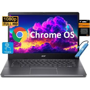 Acer Chromebook Plus 514 Touchscreen Laptop (14" FHD, Intel 8-Core i3-N305, 8GB RAM, 512GB SSD, 2TB Cloud Storage) Business, Enterprise, Students, 11-Hr Long Battery Life, IST HUB, Webcam, Chrome OS