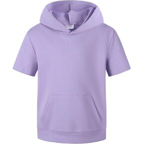 Spring&Gege Boys Lightweight Pullover Hoodies Short Sleeve Hooded Sweatshirt (5-14 Years) in Kuwait