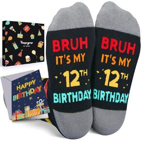 HAPPYPOP 11th Birthday Gifts for Boys - Socks for Kids Age 11 in Gift Box, Presents for 11 Year Old Tween Boys, 11 Year Old Boy Gift Ideas with Greeting Card in Kuwait