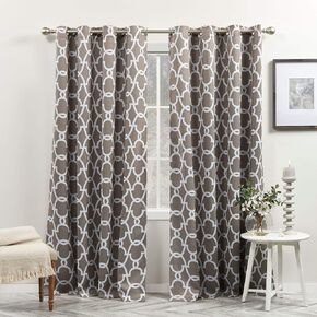Exclusive Home Curtains Gates Sateen Blackout Thermal Window Curtain Panel Pair with Grommet Top, 52x108, Taupe 2 Count