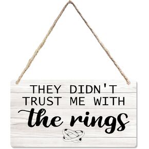 CGBHW Funny Wedding Signs Wooden Sign, Wedding Reception Decorations, Ring Bearer Sign, Wedding Signs for Ceremony Hanging Sign Wall Decor, In Loving Memory Sign Wedding Signage Decor 12 x 6 Inch