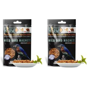THE HONEST WORM Wild Bird Magnet | Premium Freeze Dried Mealworms | Living Sight Attractant | Ethically Sourced Natural Organic Yellow Worms | High Protein Treats for Birds & Exotic Pets | (7oz)