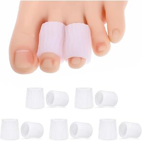 10PCS Gel Toe Protectors Open Silicone Toe Sleeves Tubes caps Small Cuttable Corn Protectors Breathable Toe Guards Cushions for Rubbing Corn Hammer Toes Calluses Protect Toenails Loss