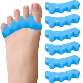 Ballotte Premium Grade Toe Spacers/Toe Separators | Toe Spacers for Feet - Toe Spreader/Foot Stretcher | Big Toe Straightener & Bunion Corrector for Men (Toe Seperators (White 6-Pack))