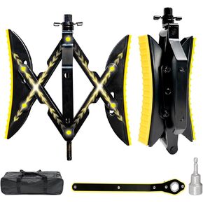 SKYFISH Steel Structure Upgrade Camper Wheel Double X Chock Tire Stabilizer, More Stable with RV Anti-Vibration Rubber mat Even on Rainy Days, it Doesn't Slip (X Chock)