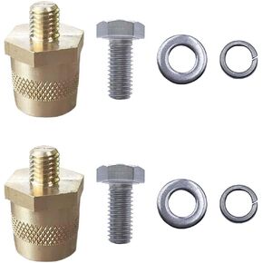 2PCS Car Battery Terminal Connectors Set, M8 Extender Adapters for Top or Side Post Threaded Bolt Terminal Charging Post, Negative and Positive Auto Battery Cable Terminal