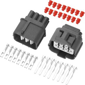 OBD1 Distributor Connector Plug for Honda/Inner Male Female Wire Terminal Connector/Waterproof Plastic 2mm Series / 1 Set Black 8 Pin