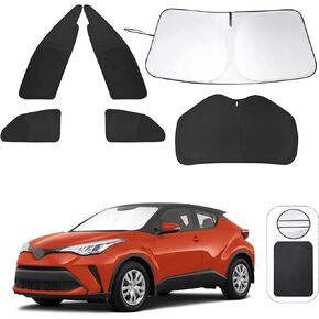 6PCS YYCKE Window Shades for CHR 2018-2023 CH-R for Toyota Accessories Side Full Windows Windshield Sun Shade Sun UV Rays & Privacy Protection for Camping,Napping,and Relaxing