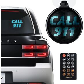 Gelrova Car Hailing LED Safety Car Sign Light, Taxi and Ride Sharing LED Sign, Great Way to Communicate with Other Drivers, Carstar 5 Driver Version, 4“