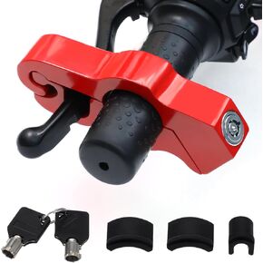Lock Motorcycle, Heavy Duty Anti Theft Adjustable Bike Handlebar Lock with 2 Keys Protect Your Motorcycle Street ATV Red
