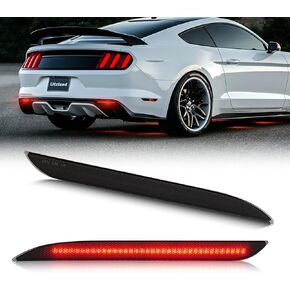 LED Rear Reflector Light Compatible with Ford Mustang 2015 2016 2017 Clear Lens Led Red Brake Tail Lamps