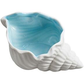 1 Pcs Conch Shape Ceramic Jewelry Tray, Multi-purpose Lovely and Luxurious Home Marine Decor, Ocean Style Earrings Necklace Storage for Rings, Watch, Key