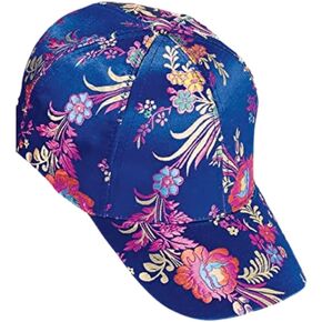 SAGEFINDS Silk Floral Baseball Cap | All-Over Embroidered Print | Protective 3" Brim
