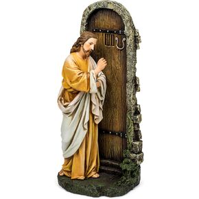 Jesus Knocking at Door Renaissance Collection 12 Inch Resin Stone Statue Figurine