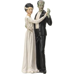 Pacific Giftware Frank and Bride Dancing Figurine, Gothic Collectible Frankenstein Statue, 5.25 Inches x 5 Inches x 12 Inches