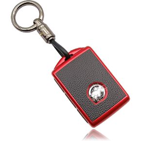 TPU Leather Graned Smart Key Fob Cover Case Compatible with Volvo XC40, XC60, XC90, S90, S60, V60, V90 2019-2024 (Green)