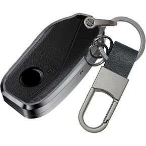 Compatible with bmw key fob cover fit 2023 bmw X7 i7 IX 740i 760i XM 2024 X5 accessories aluminium and Leather Remote Key shell case Protector C type