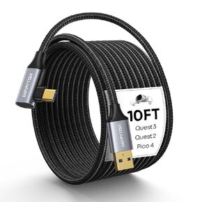 20FT Link Cable for Meta/Oculus Quest 3/2/Pro, Pico 4, and PC/Steam VR - [High-Speed 5Gbps Data Transfer & Fast Charging] - Premium Nylon Braided USB 3.0 to USB-C Cable for VR Headsets and Gaming