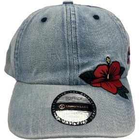 Unisex Baseball Cap 100% Cotton Denim Flor M-aga Snapback Curved Unstructure Cap