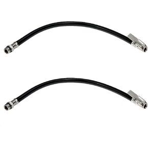 Modengzhe 2 Pcs Tire Inflator Rubber Hose with Zinc Alloy Locking Air Chuck and Standard Tire Valve Fine Thread for Car Truck Black