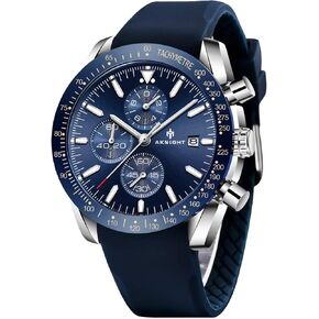 BENYAR AKNIGHT Mens Watches, Analog Quartz Chronograph Big Face Watches for Men, Business Men's Wrist Watches Leather Mens Dress Watch - Elegant Gift for Men