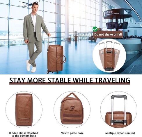 seyfocnia Rolling Garment Bags,Convertible Duffle Garment Bag with Wheels Travel Garment Bag with Shoe Compartment Carry On Bag Rolling Duffle Bag with Wheels for Men or Women-Black in Kuwait