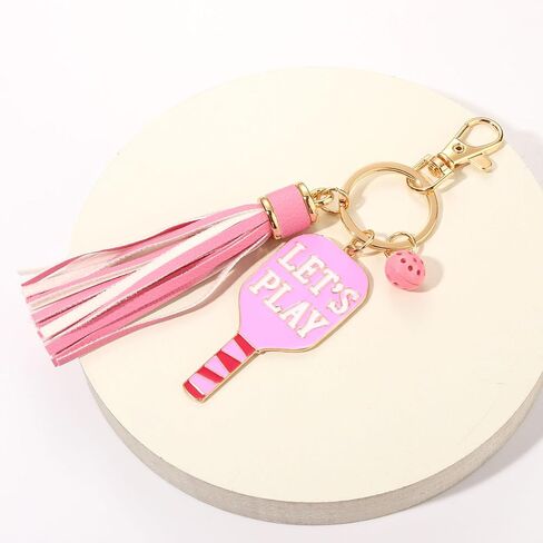 Pickleball Keychain for Women Tassel Pickleball Charm Key Rings Game Day Pickleball Accessories Gift for Pickleball Fan in Kuwait
