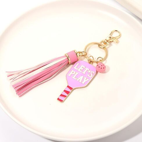 Pickleball Keychain for Women Tassel Pickleball Charm Key Rings Game Day Pickleball Accessories Gift for Pickleball Fan in Kuwait