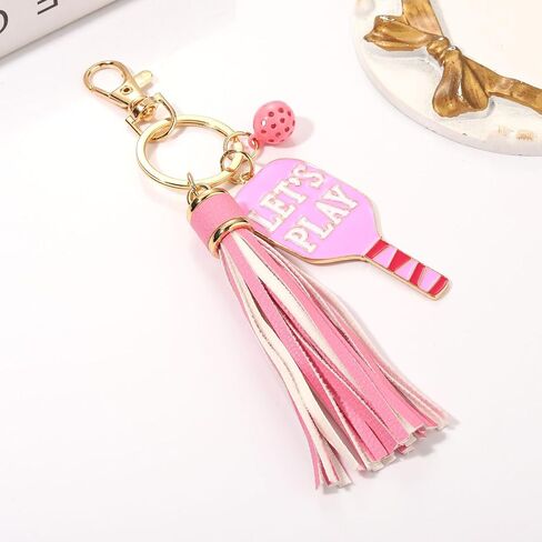 Pickleball Keychain for Women Tassel Pickleball Charm Key Rings Game Day Pickleball Accessories Gift for Pickleball Fan in Kuwait