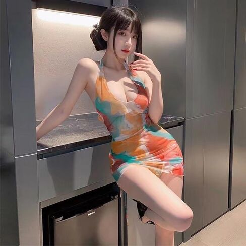 Women's sexy cosplay sweet floral wrap dress Japanese cute lace lace lace adjustable suspender pajama lingerie in Kuwait