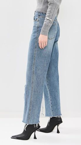 Women's Isla Front Slit Medium Washed Denim Jeans in Saudi Arabia