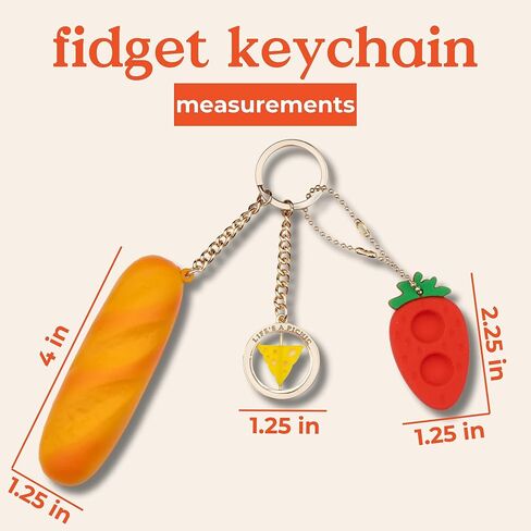 Ban.do سلسلة مفاتيح حسية مهدئة للبالغين مع موضوع طعام مبتكر للسفر والمكتب، الحياة عبارة عن نزهة in Kuwait