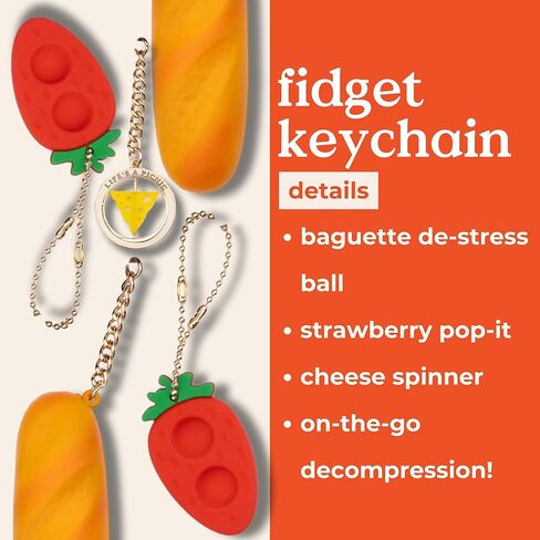 Ban.do سلسلة مفاتيح حسية مهدئة للبالغين مع موضوع طعام مبتكر للسفر والمكتب، الحياة عبارة عن نزهة in Kuwait