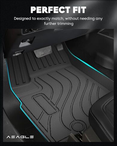 Black Car Floor Mats for Jeep Grand Cherokee L 7 Seat 2021-2024, All Weather Protection, 4pcs FloorLiner Combo Set in Saudi Arabia